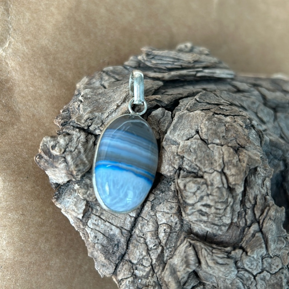 Genuine Gemstone & 925 Sterling Silver Overlay Pendant